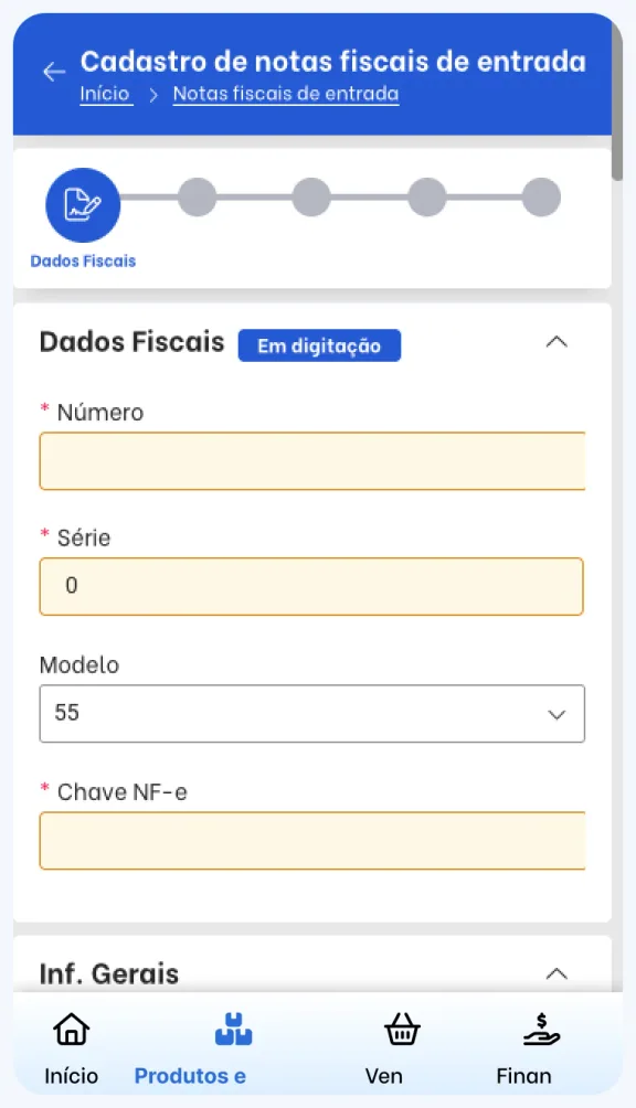 TagPlus incoming invoices screen showing invoice trends and the latest invoices issued