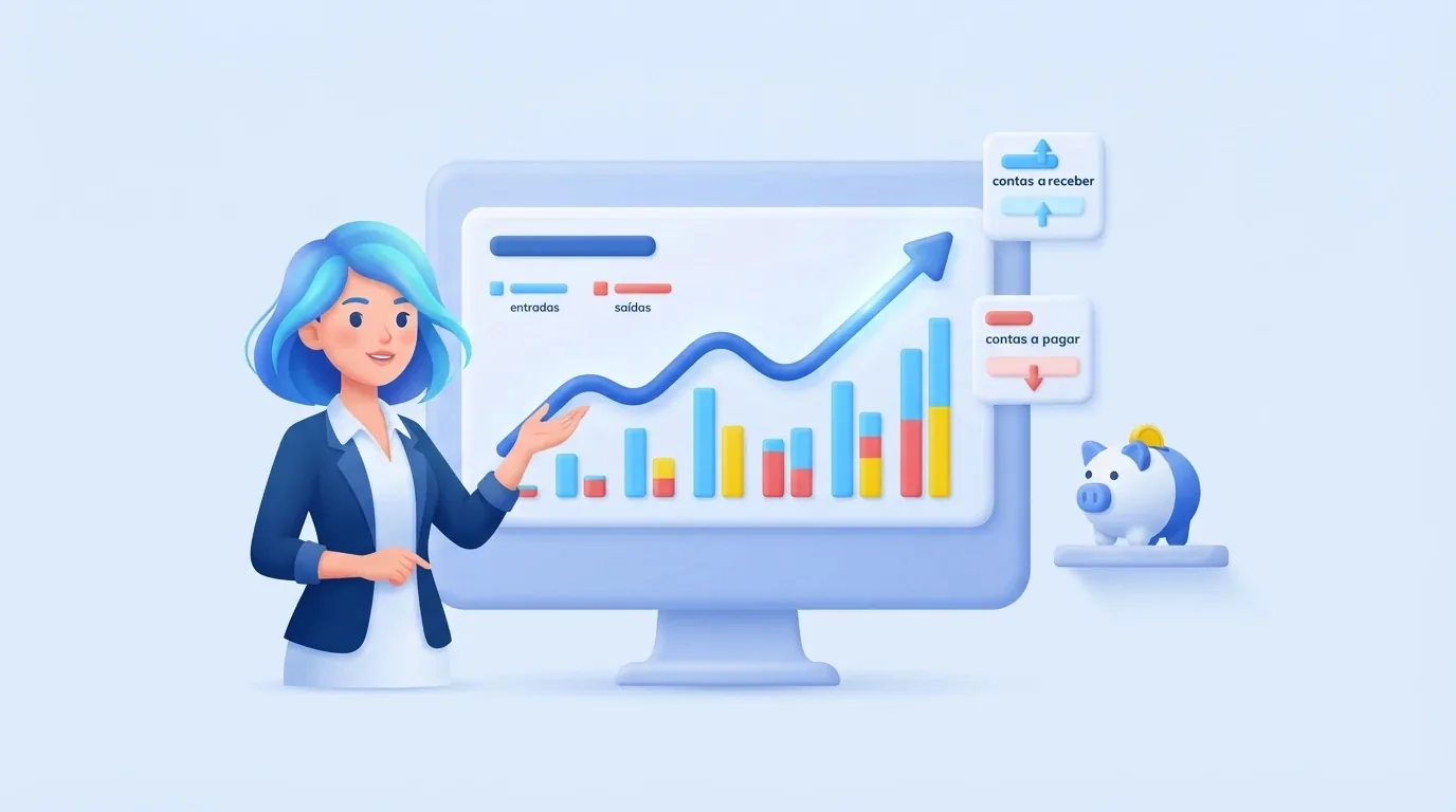 Illustrative image of a woman doing financial control