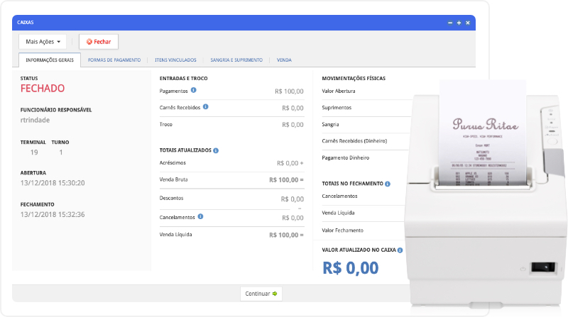 Imagem da versão FISCAL PAF-ECF do TagPlus